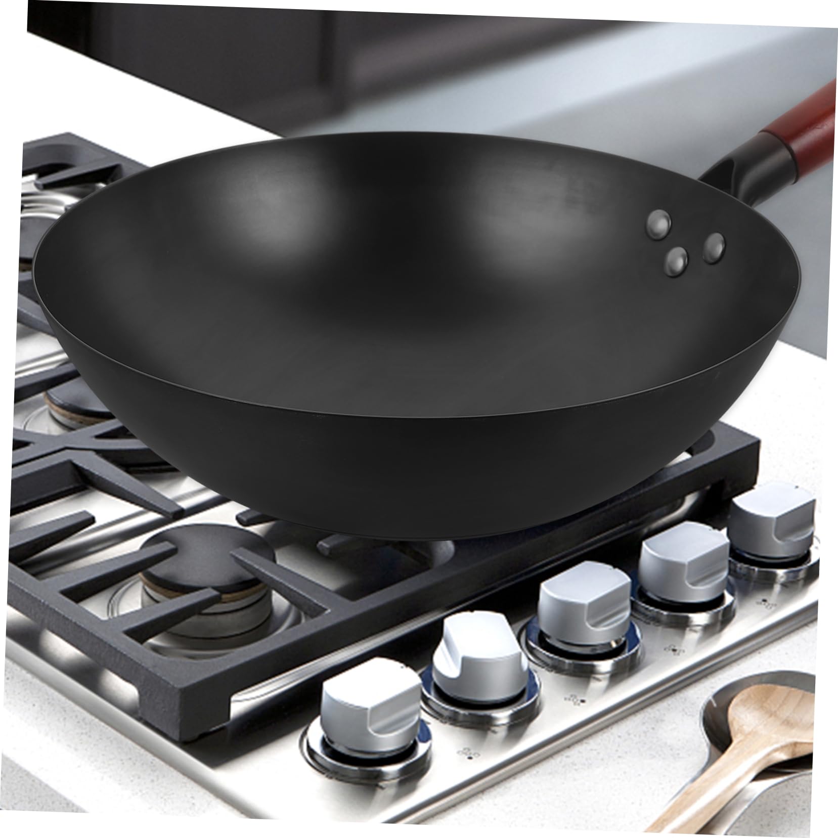 Padella Wok Tradizionale Da Antiaderente e Manico Ergonomico Perfetta Per Cucina Domestica e Professionale