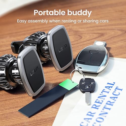 Miniatura 31 de LISEN Paquete de 2 soportes magnéticos para teléfono para tu automóvil, 6 imanes militares, soporte para teléfono celular, soporte de ventilación
