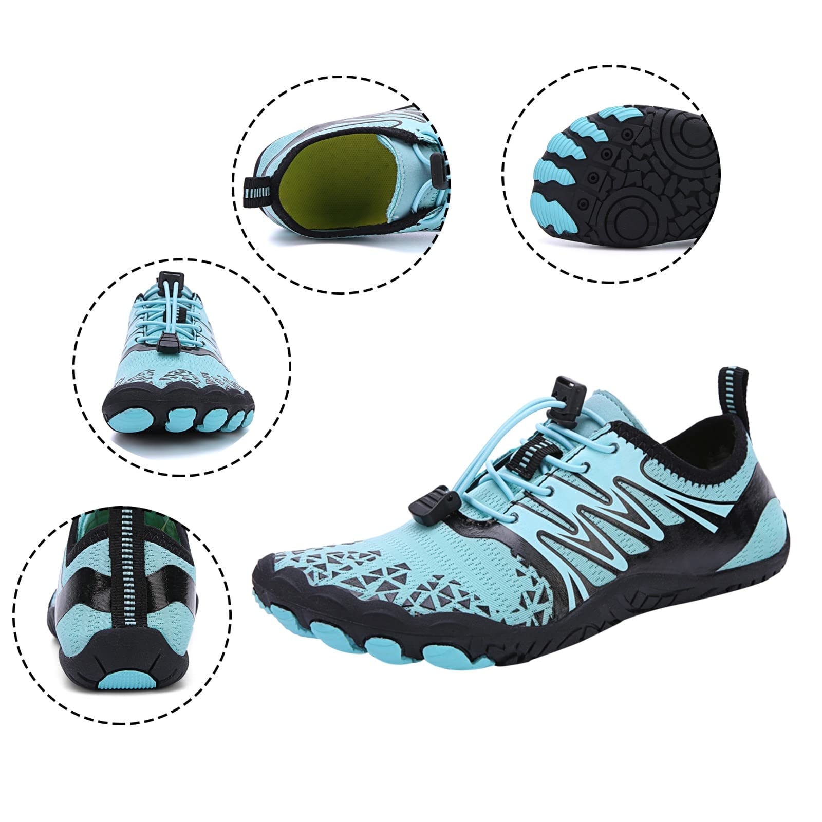 Barfußschuhe für Herren und Damen, Wasserschuhe, Laufen, Strand, Wassertrainer für Fitnessstudio, Schwimmen, Schnorcheln, Surfen, Strand, Schwimmschuhe, schnell trocknende Socken, Pool, Surfen, Yoga,