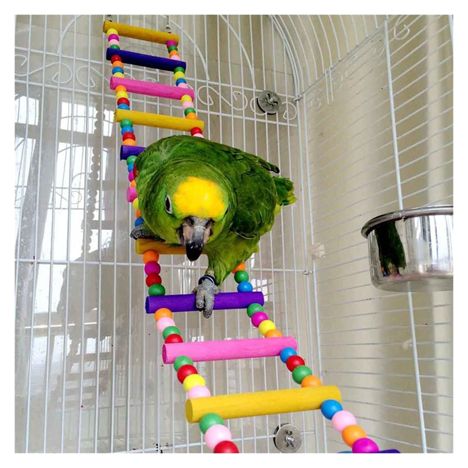 Zabawki dla ptaków 10 paczek Bird Huśtawka Zabawki do żucia Parrot Hammock Bell Zabawki Papuga Klatka Zabawki Ptak Pierście z koralikami z drewna Wiszące dla małych paraketów