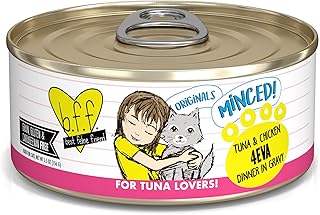 Weruva BFF Minced Natural Wet Cat Food, Tuna and Chicken 4 Eva in Gravy, 5.5oz Can, Pack of 24