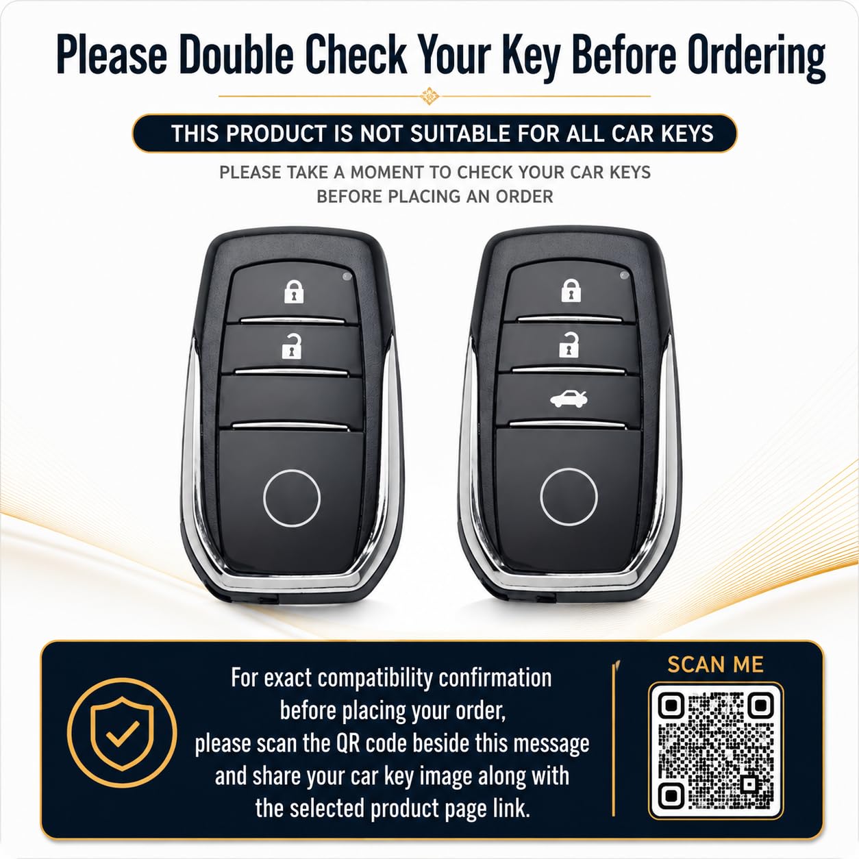 JVCV® 2 Pack Soft TPU Transparent Cover Compatible with Toyota Fortuner Camry Vellfire Hilux Innova Crysta Fortuner Legender Innova HyCross Land Cruiser 2B/3B Smart Key (Transparent Black)