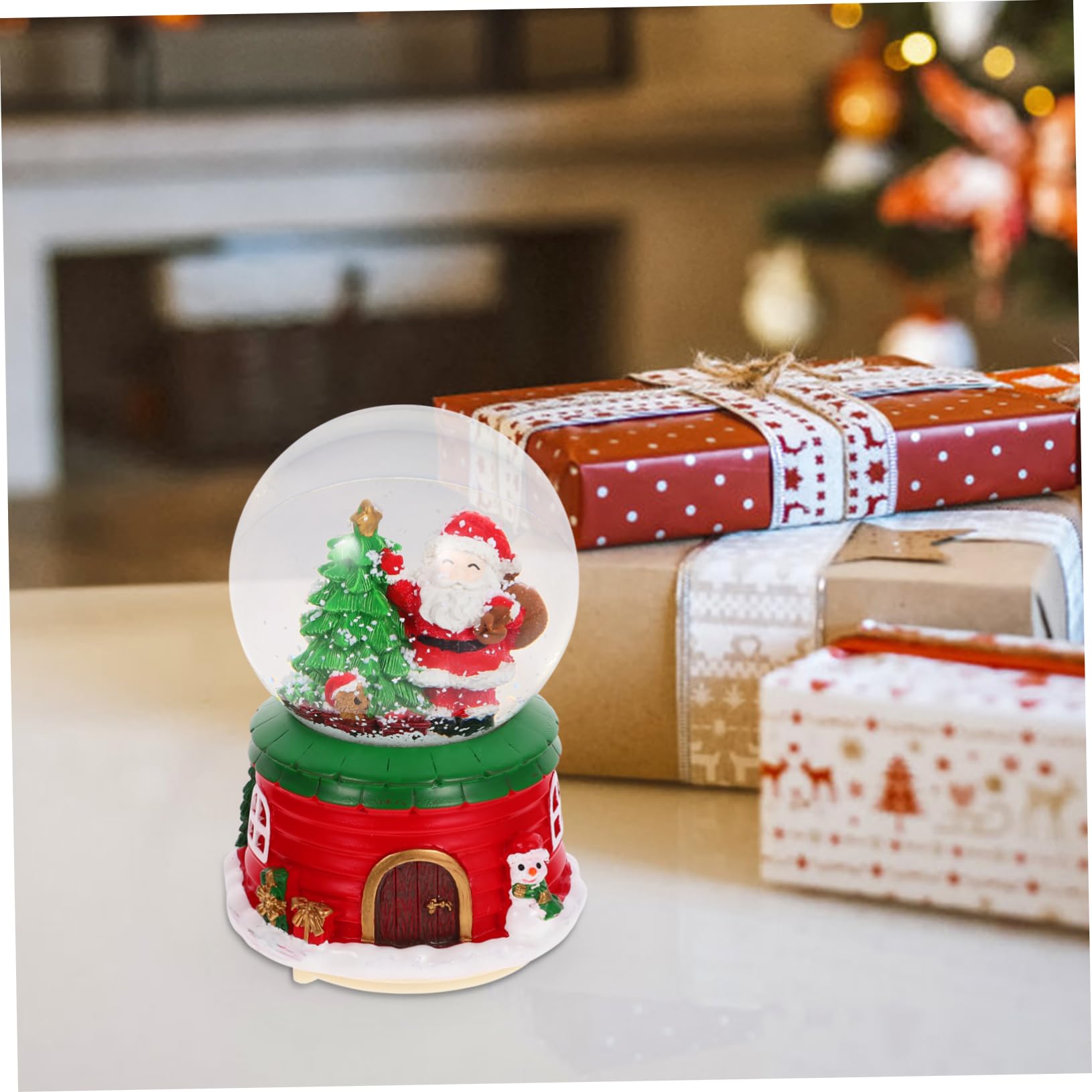 Didiseaon Christmas Music Box Decor Led Light Snowman Crystal Globe for Holiday Home Decoration for Weddings and Special Occasions