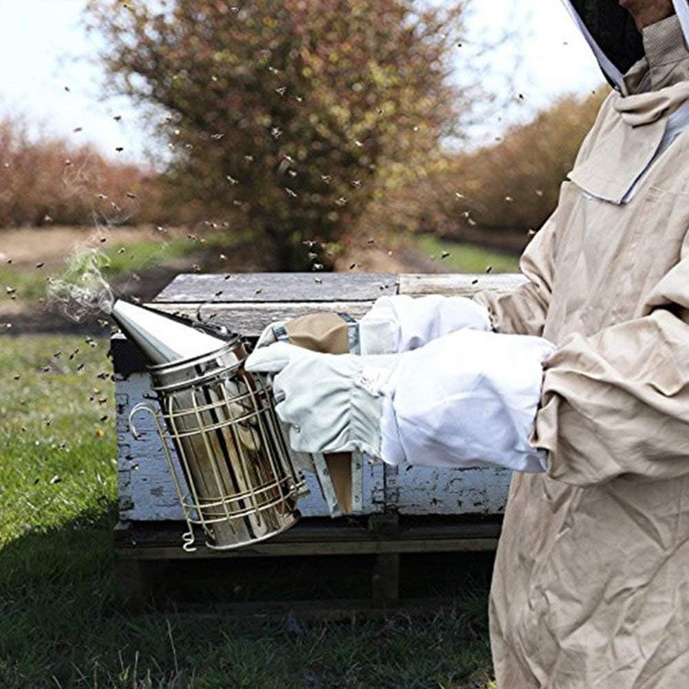 ASEOK Bee Hive Smoker, Beekeeping Equipment, Heavy Duty Stainless Steel Large Size, Superior Airflow Bellow and Excellent Smoke Output for Beekeeping Farm & Ranch Stainless Steel Bee Smoker - Image 5