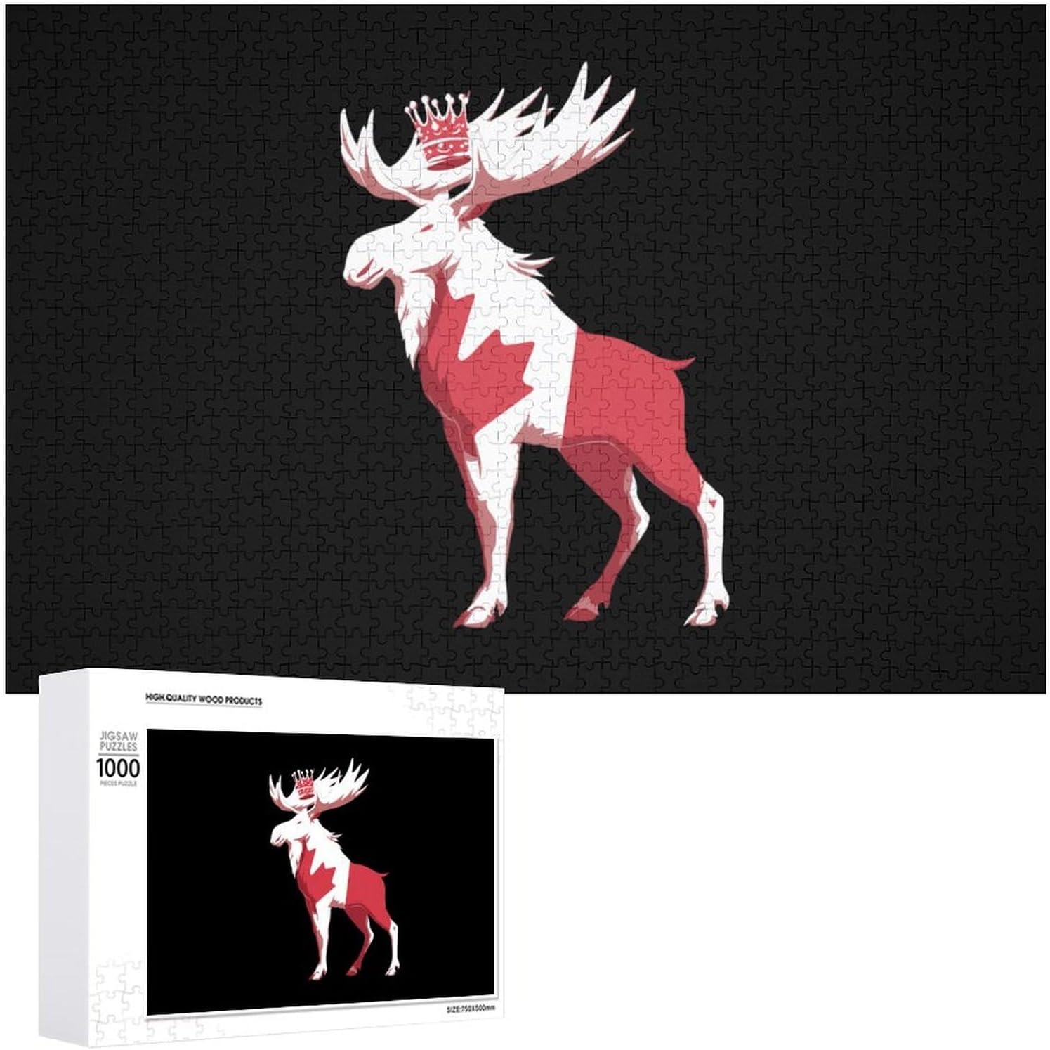 Old Canadian Moose Puzzles for Adults 1000 PCS Wooden Jigsaw Puzzle Wall Decor Christmas