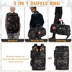 Expandable Gym Bag for Men,Tactical Large 3 in 1 Sports Duffle Bag with Shoes Compartment,Water Resistant Sports Gym Tote Bags Multi-Functional Weekend Travel Backpack Overnight Bag