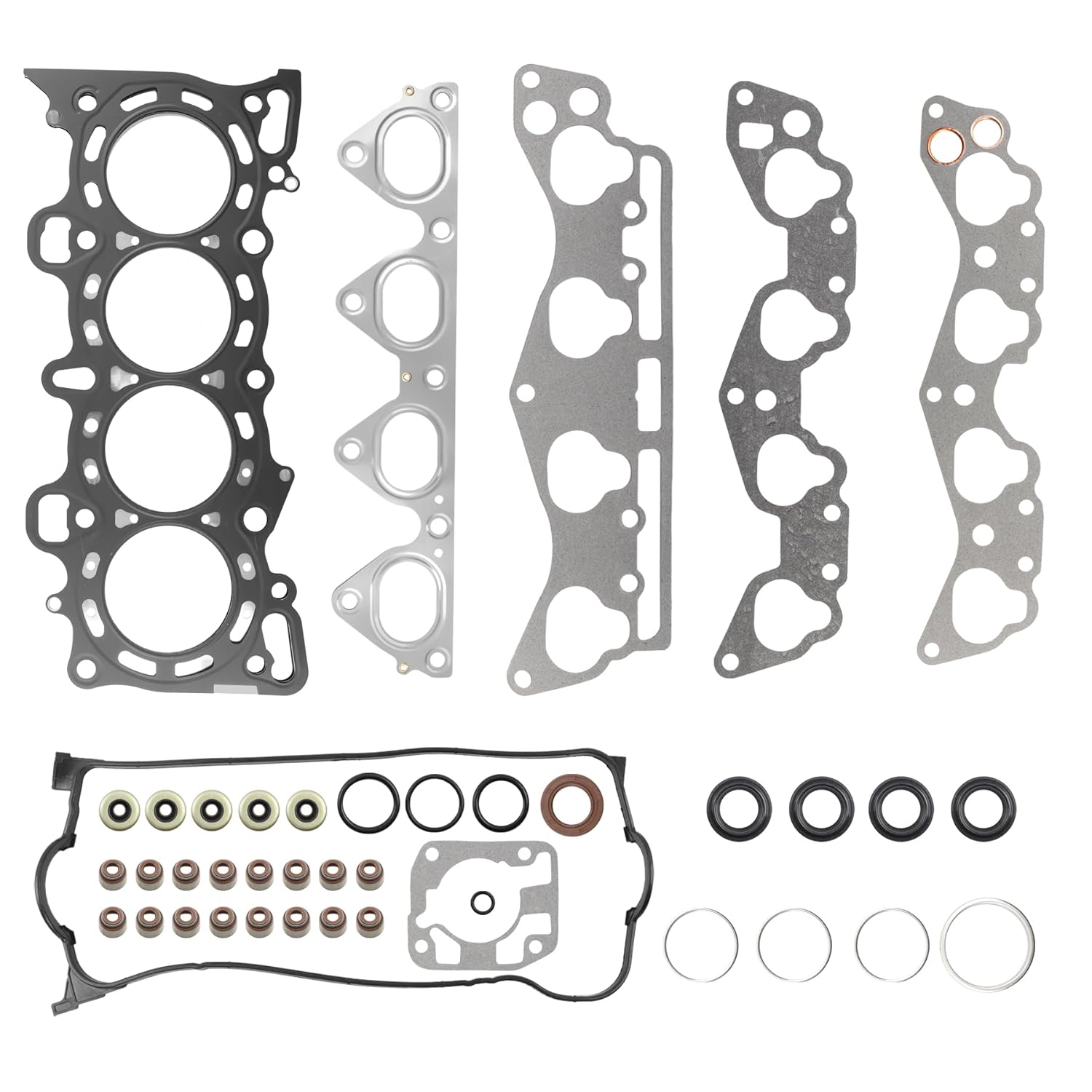 HS9915PT1 1.6L Cylinder Head Gasket Set Compatible with 1996-2000 Honda Civic GX Hx Cx Dx Lx EX Del Sol, MLS Head Gasket Kit Replaces# HS9915PT1-1 HS1400HBS