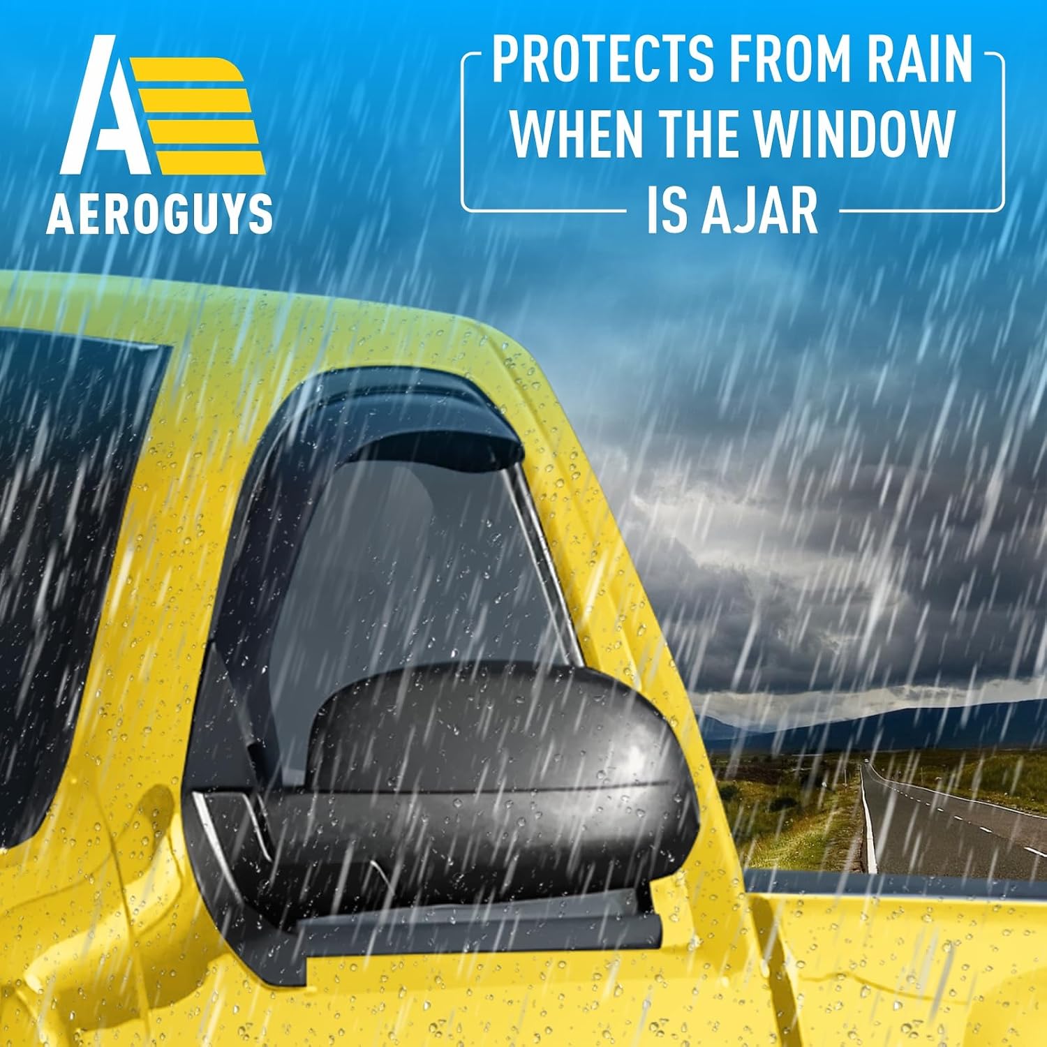 Extra Durable Window Deflectors in-Channel Visors Rain Guards Fit for Chevrolet (Chevy) Silverado 1500 Regular Cab 2007-2013, Sun Visors, Wind Vent for Shades, Exterior Car Accessories - 2pcs. AG0015