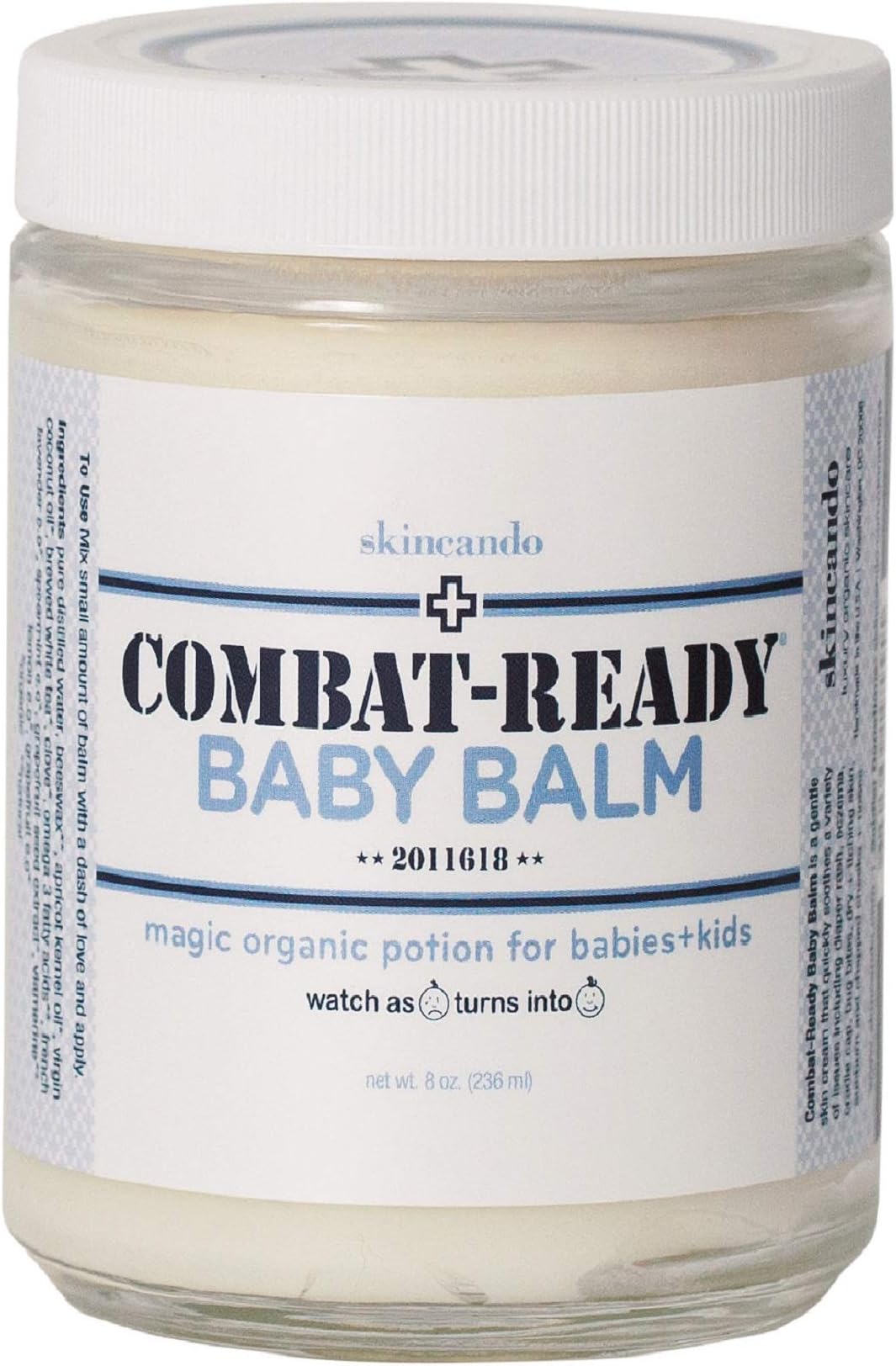 Combat Ready BABY BALM - 8oz By Skincando – All Natural - Moisturizer for Babies – Diaper Rash - Eczema - Cradle Cap - Dry Skin