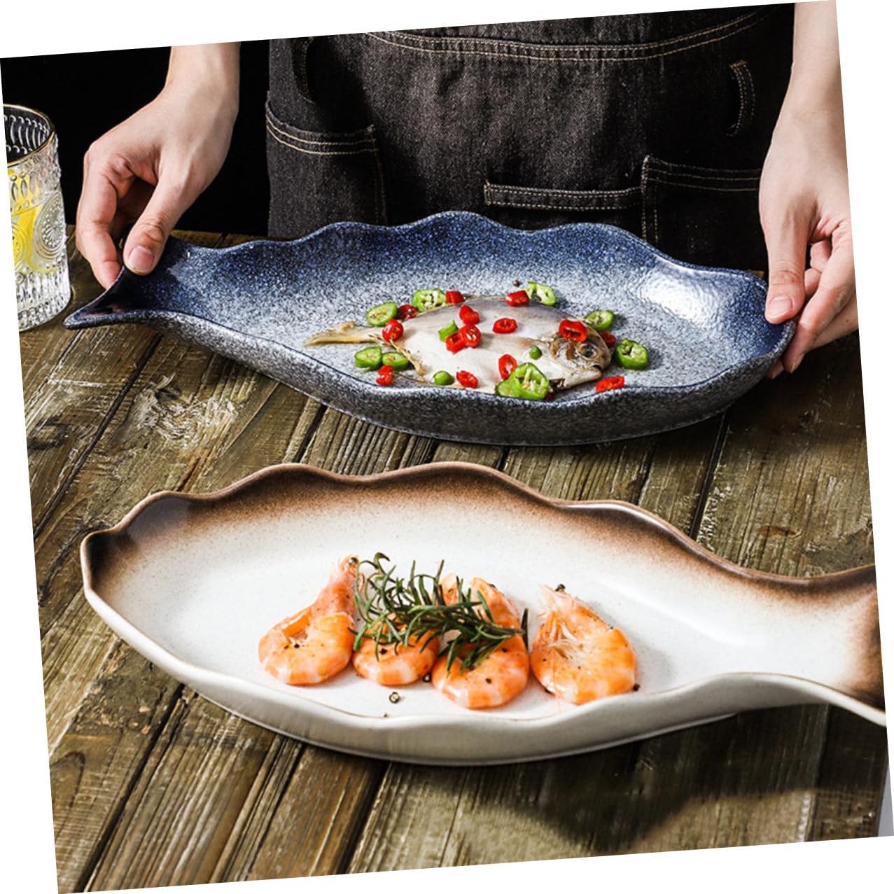 Ceramic Fish Serving Plate, Japanese Style Multi Purpose Dish