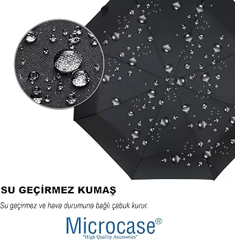 Microcase Unisex Automatic 16 Strand Windproof Waterproof Cane Umbrella AL4664