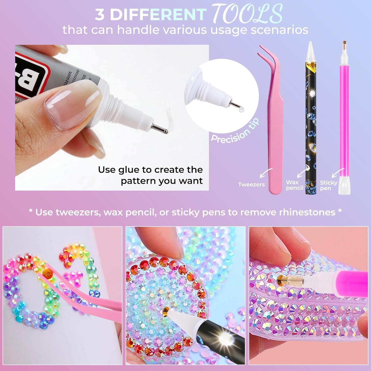 Bedazzling Kit with Rhinestones, Diamond Art DIY Gifts 01