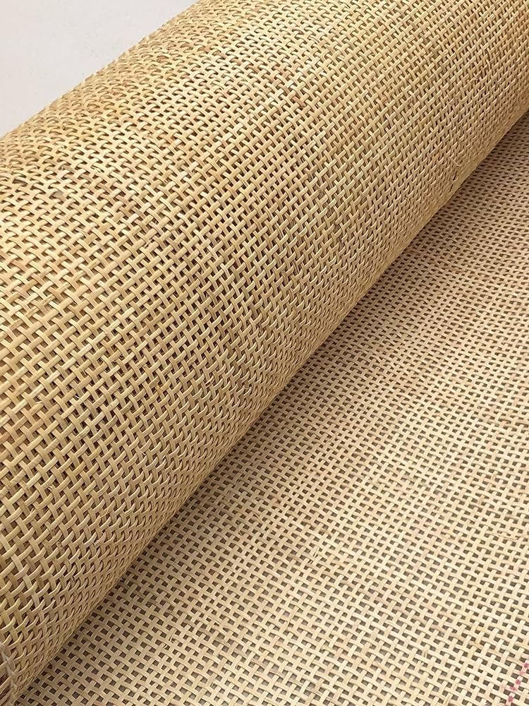 AKWAY 24" Width Natuaral Rattan Webbing for Caning Projects | Pre - Woven Open Mesh Cane - Cane Webbing Sheet- Natural Rattan Cane Webbing roll (12 Feet, Square Mesh)-image-27