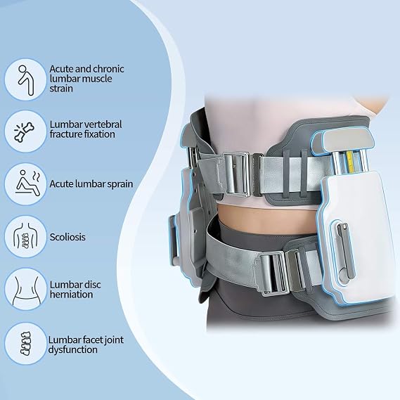 Manual Lumbar Traction Device, Wearable Spinal Decompression Back Stretcher, Portable Lumbar Decompression Device Belt, for Lower Back Pain Relief & Spinal Support
