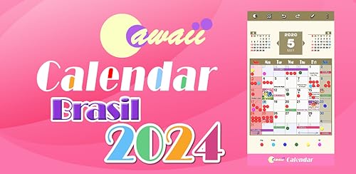 Brasil 2024 Cawaii Calendário para Fire tablet