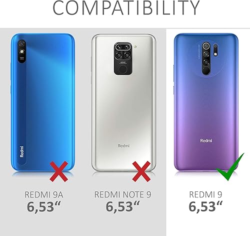 Miniatura 6 de kwmobile Funda compatible con Xiaomi Redmi 9 - Funda protectora delgada para teléfono TPU - Acabado mate suave - Negro mate