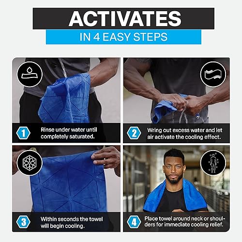 Miniatura 5 de COLD FACTOR Toallas refrescantes para deportes, envolturas refrescantes para el cuello, toalla fría para correr, entrenar y uso al aire libre, con