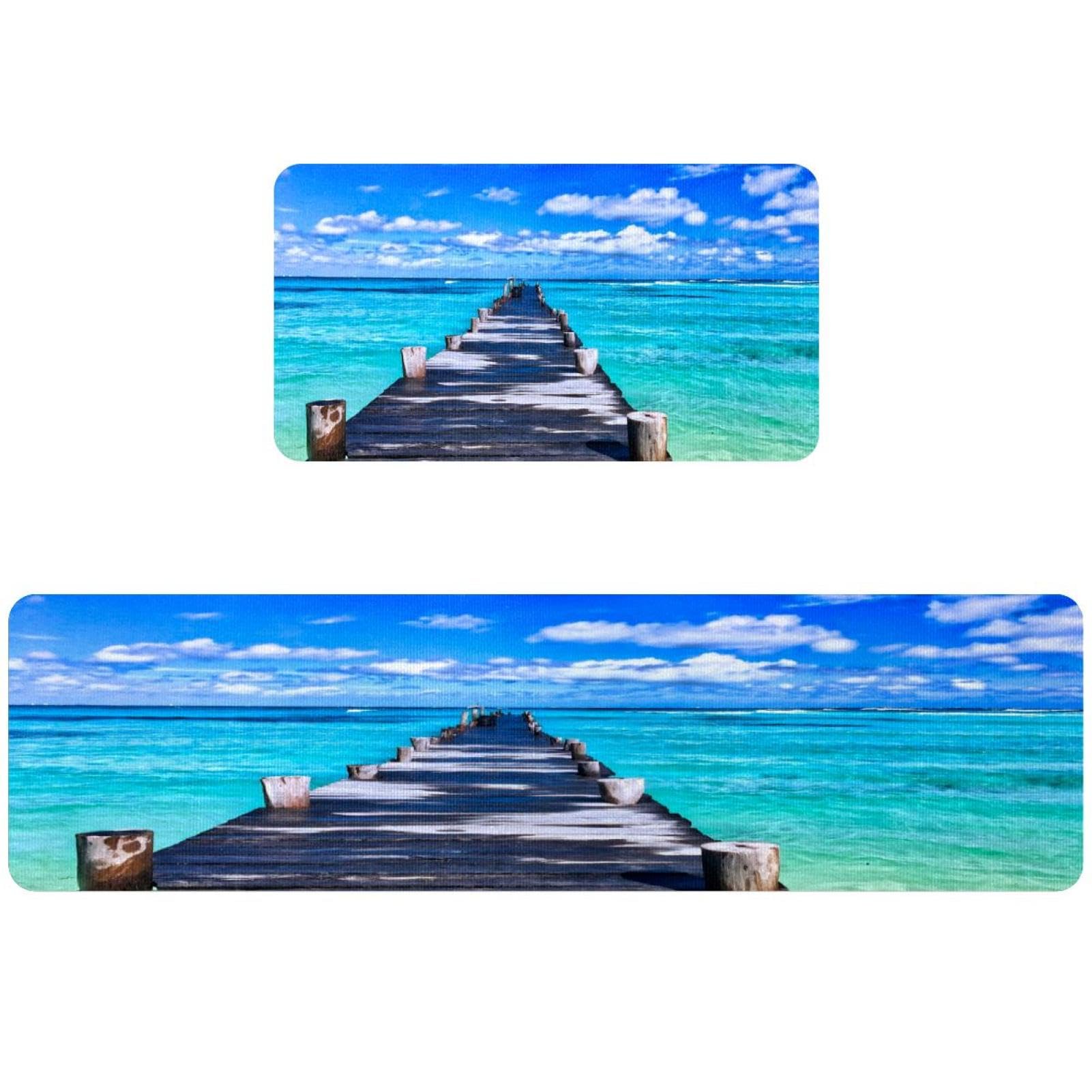 Tapis de cuisine antidérapants lavables absorbants lot de 2 pour buanderie et couloir