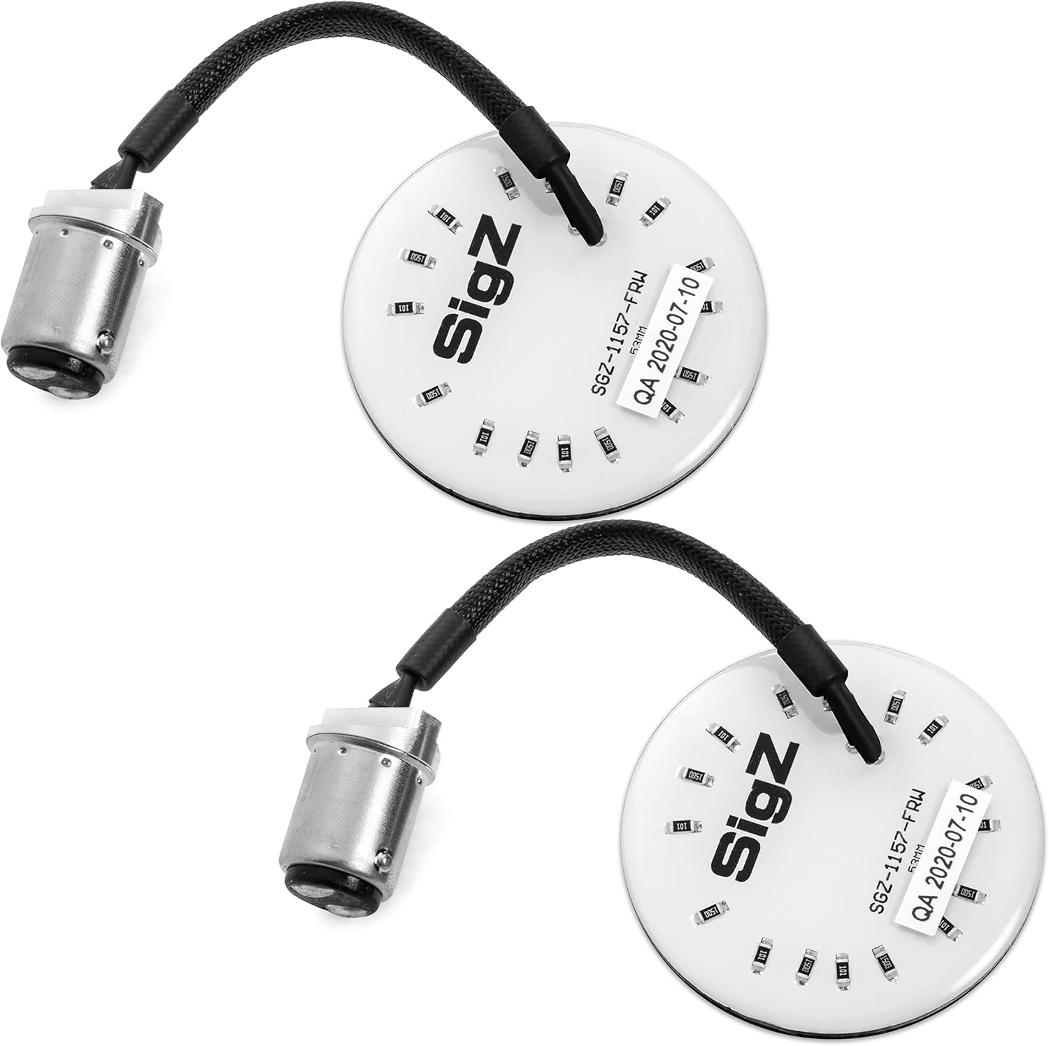 Rogue Rider Industries Sigz White Label Red Rear LED Turn Signals Tail Brake (1157) Compatible with Harley Davidson Sportster Street Glide Road Glide King Softail Electra Heritage Dyna Motorcycles