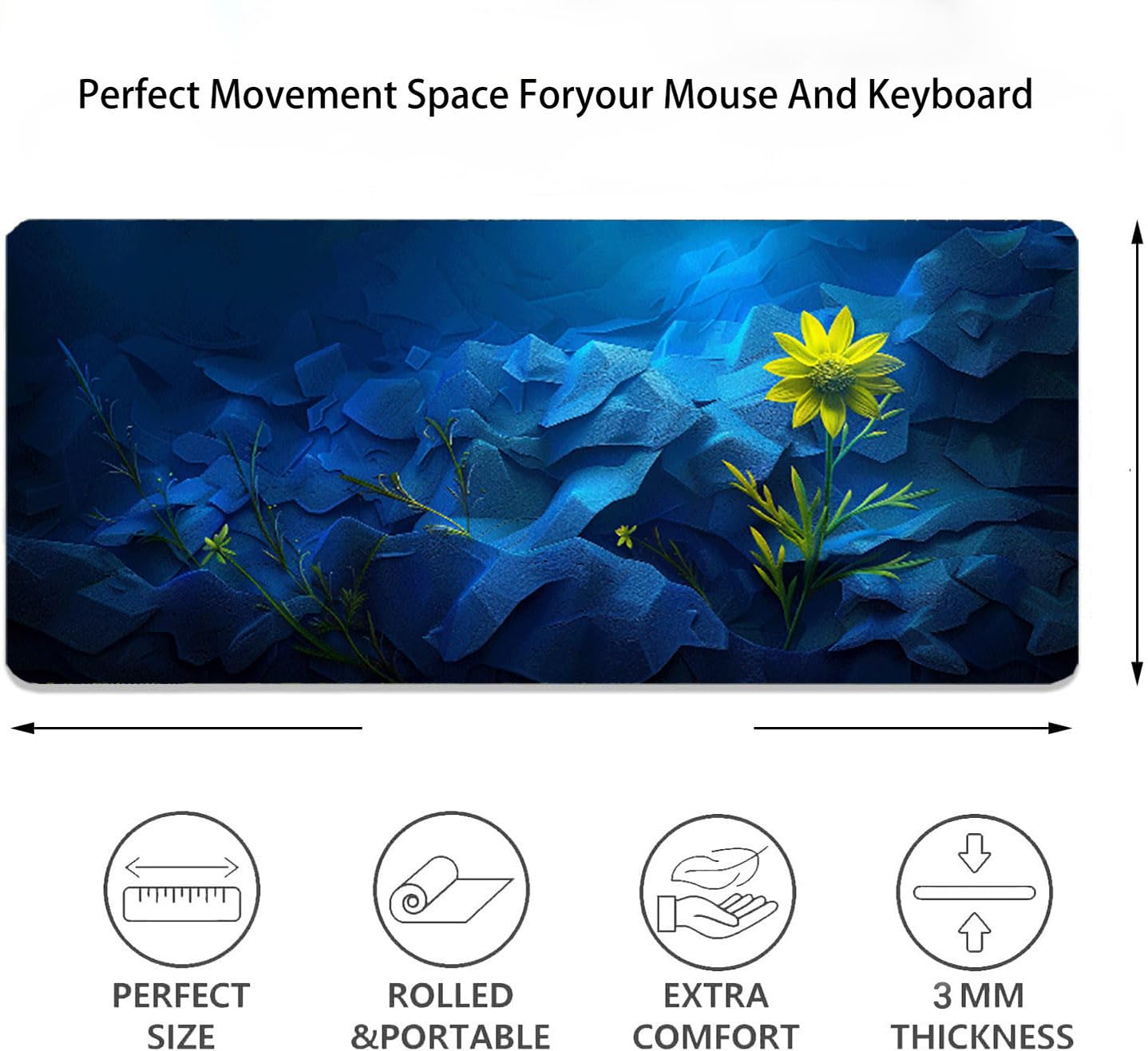 Podkładka pod mysz, podparcie nadgarstka, podkładka pod mysz z antypoślizgową gumową podstawą, ergonomiczna podkładka pod mysz do komputera, laptopa, domowego biura, kompatybilna z myszami laserowymi