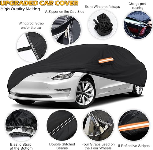 Miniatura 3 de Big Ant Funda impermeable para automóvil para todo tipo de clima, ajuste universal para sedán, Ford Mustang, Chevy CamaroMalibu, Kia Optima, Hyundai