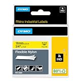 DYMO Rhino Industrial Flexible Nylon Labels 3/4" x 11.5' Black Print on Yellow Tape – view 1