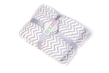Bacati - Ikat Chevron Toddler/Multi-use/Travel/Throw 50 X 60 Inches Grey