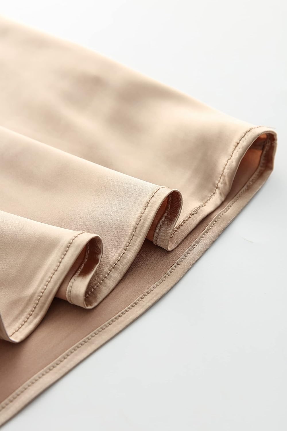 Xintianji Women's Basic Satin Silky Full Slip Midi Loose Dress with V-Neck Sexy Cami Adjustable Strap Wear Nightgown Dresses - Image 5