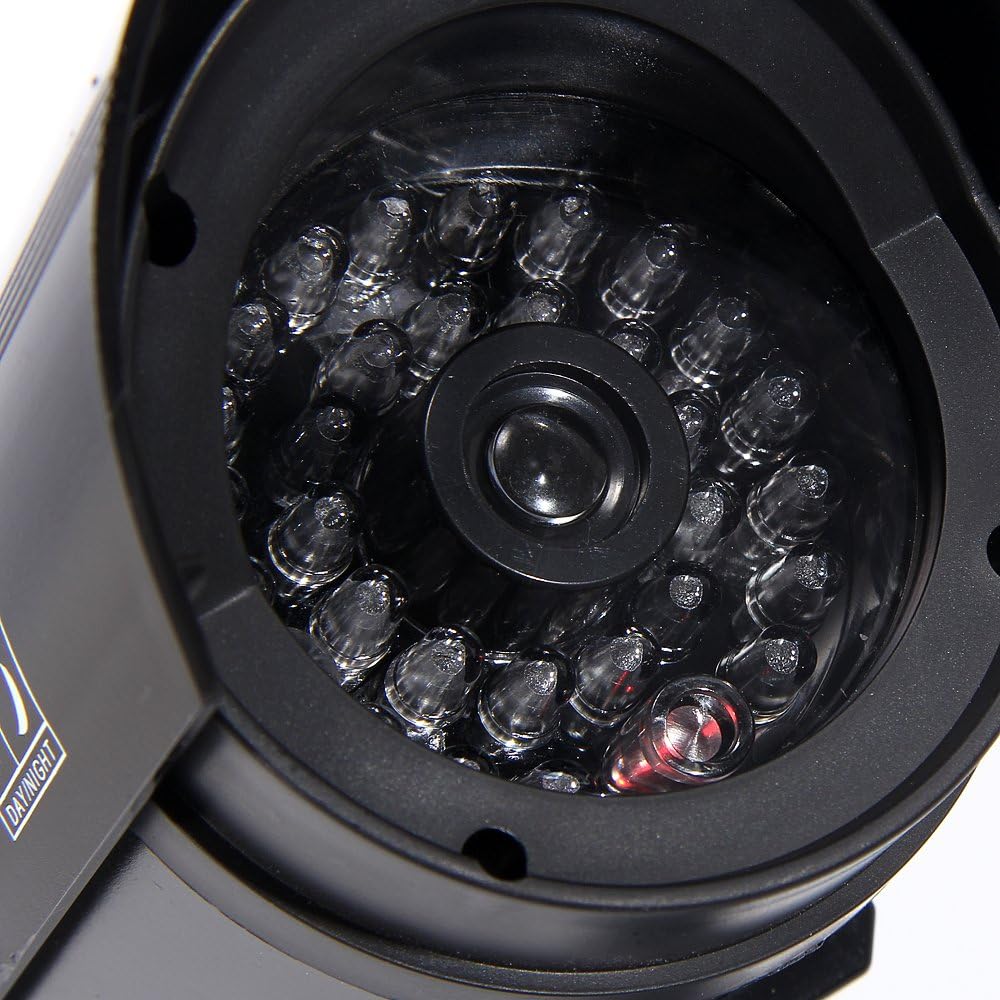 Masione 4 Pack Outdoor Fake/Dummy Security Camera w/Blinking Light CCTV Surveillance (Black)