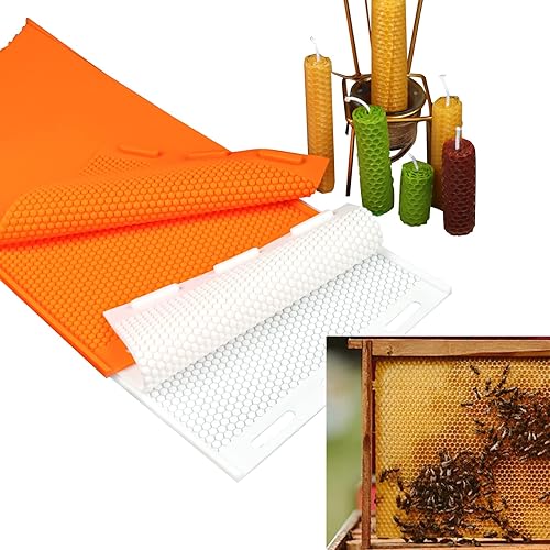 Miniatura 7 de Molde de prensa de base de cera de abejas, cera de colmena flexible de silicona para colmena para máquina, hojas de base, herramienta de prensa para