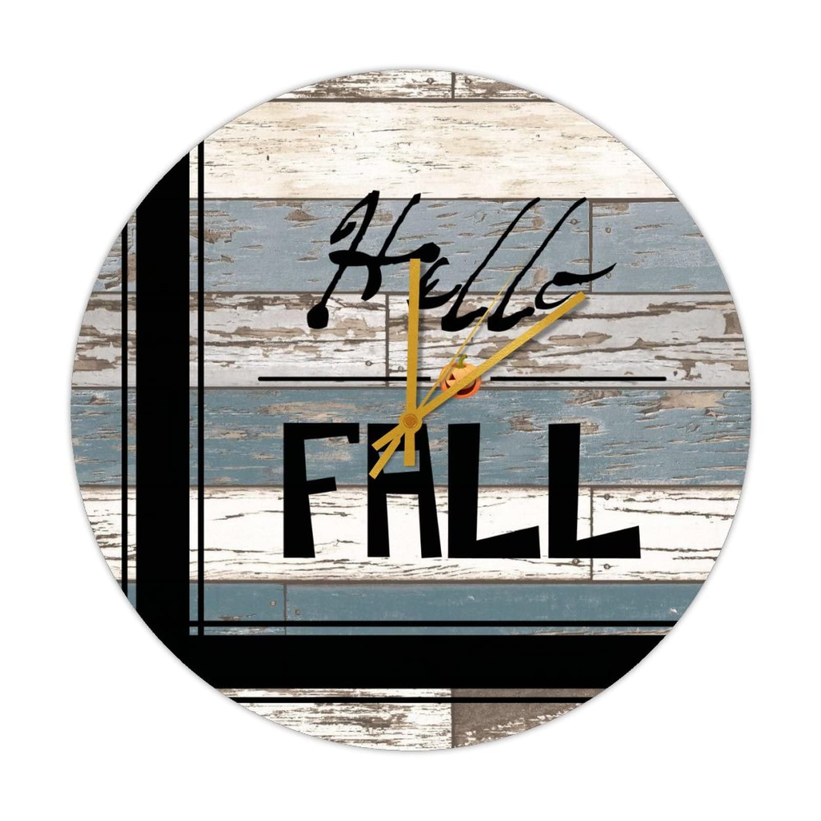 Horloge murale ronde en bois Hello Fall, le cadeau idéal pour l'automne