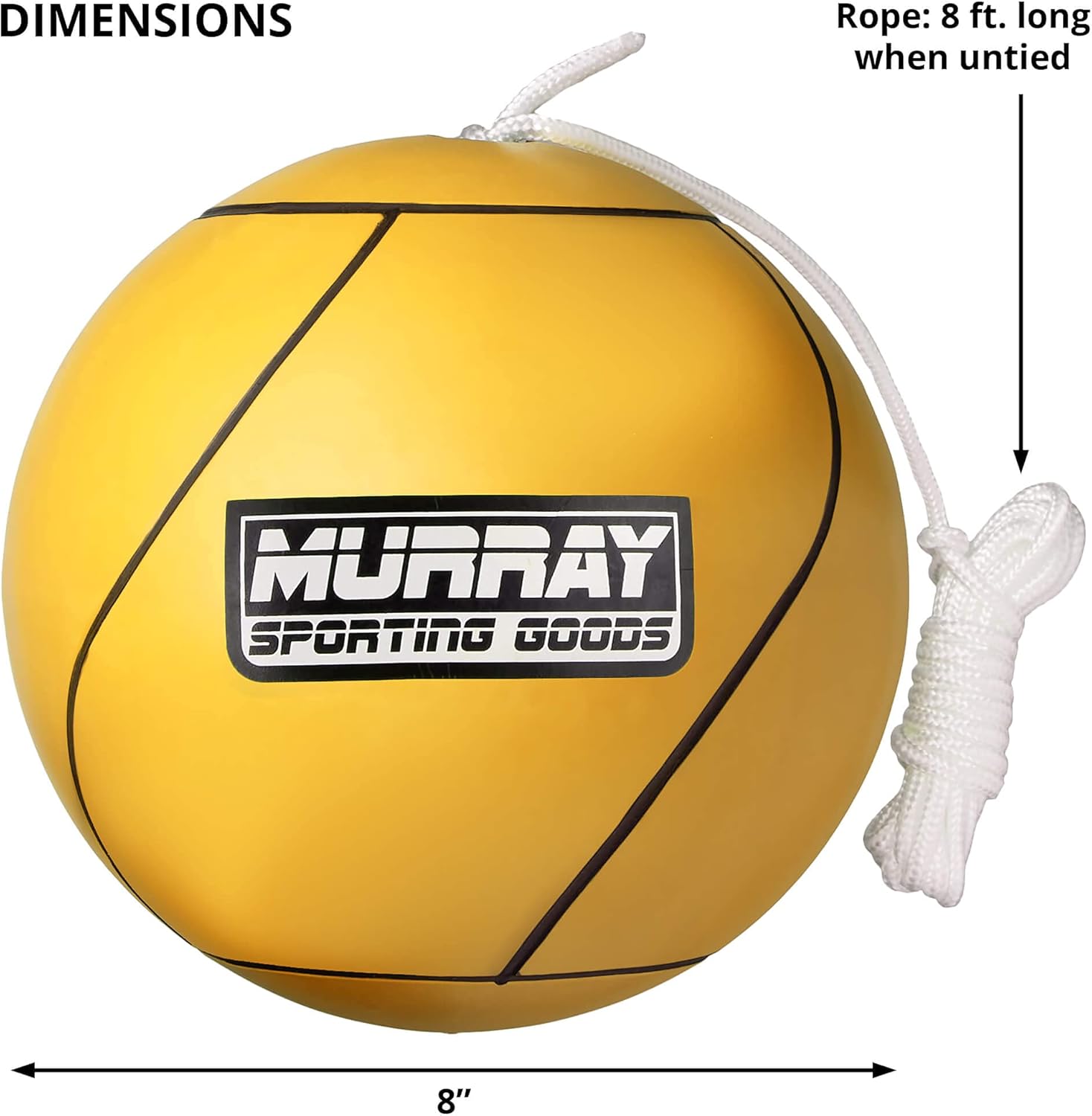 Murray Sporting Goods Tetherball and Rope - Full-Size Soft Rubber Portable Tetherballs with Rope (Yellow) : Sports & Outdoors