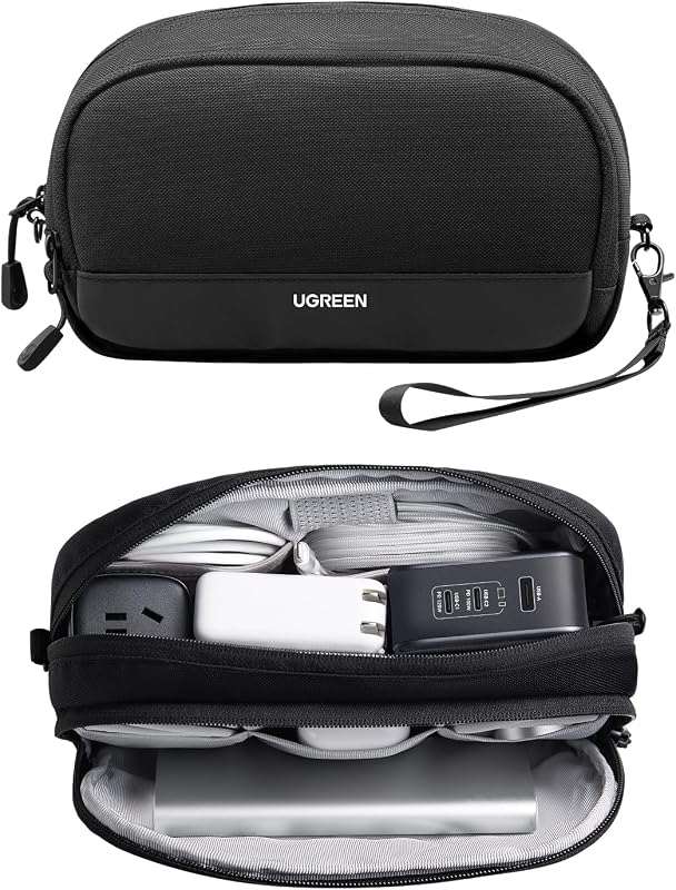 Organizador de electrónica Estuche de viaje Bolsa Organizador multifuncional Estuche de transporte para cables, cordón, tarjeta SD, auriculares, cargador, adaptador USB, accesorios electrónicos Tamaño mediano
