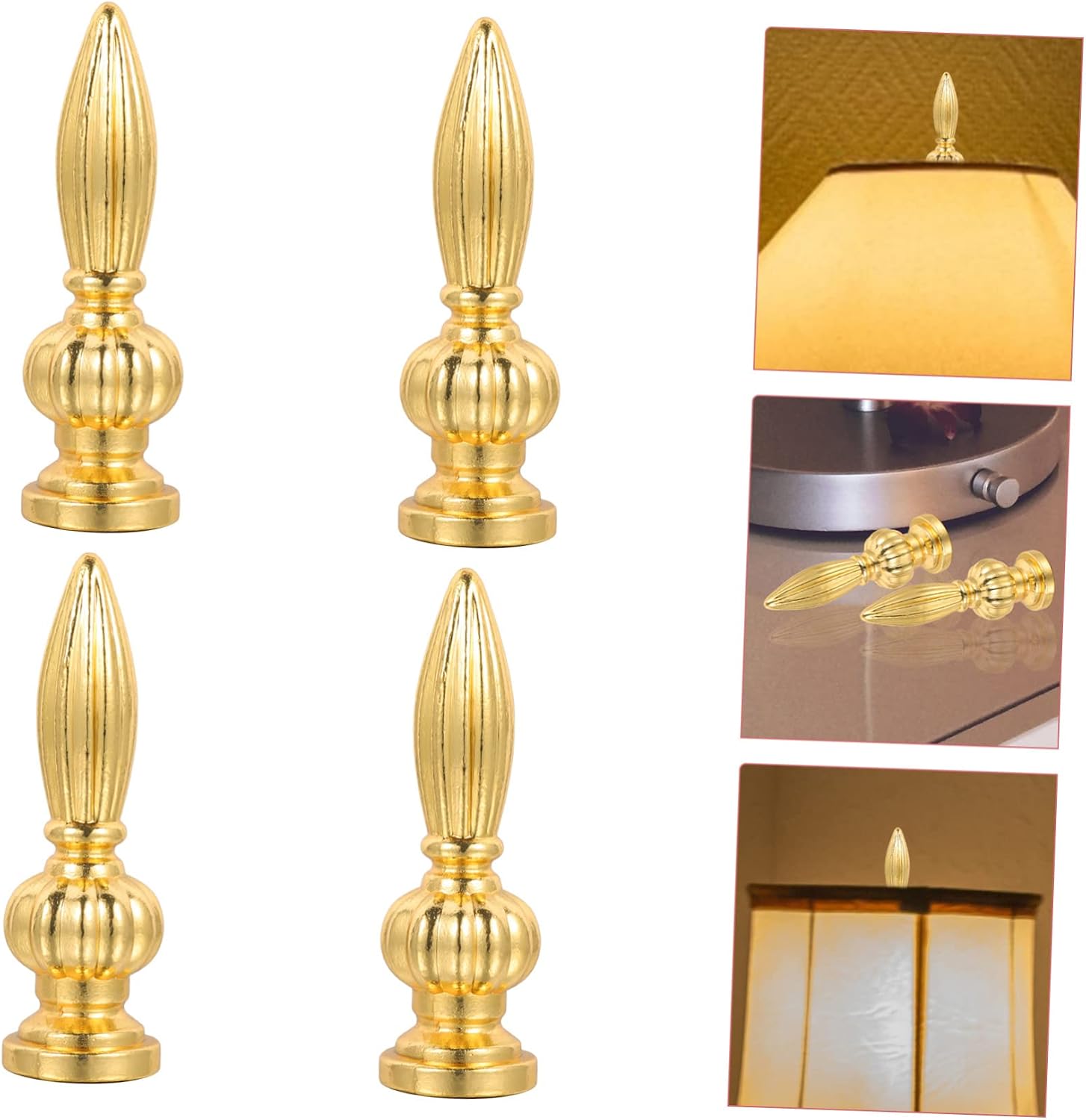 4pcs Elegant Metal Lamp Finial Replacement for Table and Floor Lamps Decorative Knob Topper Finial Parts for Home Decor