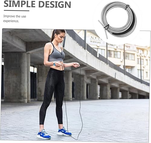 Miniatura 8 de Weighted Steel Cable Jump Rope Replacement for Fitness Adults Anti-wear Tubing Thick Heavy Wire Skipping Rope for Speed Workout and Cardio Training