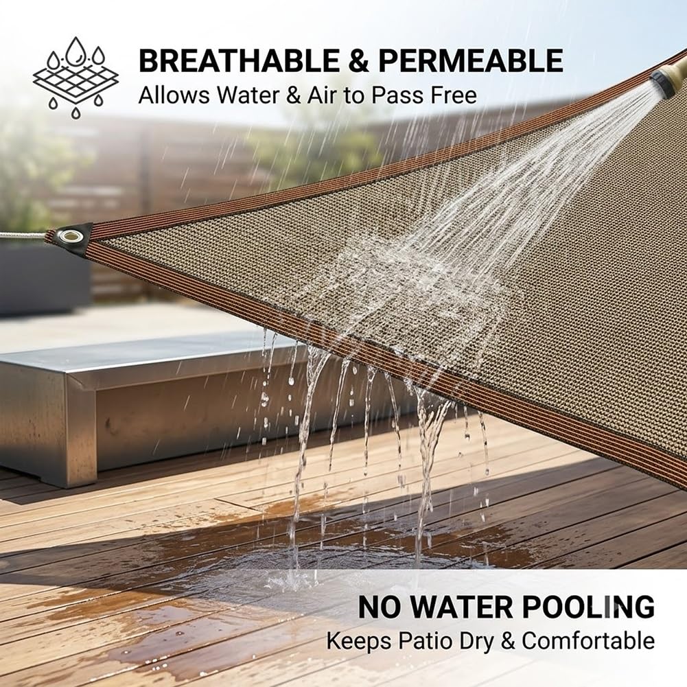 Genérico 90% Red De Sombra para Invernadero, Malla De Sombra con Ojales, Toldo Vela De Sombreo Resistente A Los Rayos UV Permeable Tela De Sombreo Protección Solar Lona para Exterior Jardín | 5x14.0m