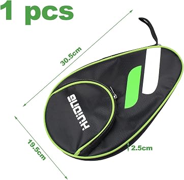 Table Tennis Bat Case with Ball Compartment, Table Tennis Racket Case for 1 Racket and 3 Balls, Waterproof Table Tennis Bat Bag, Pocket Double Table Tennis Cover