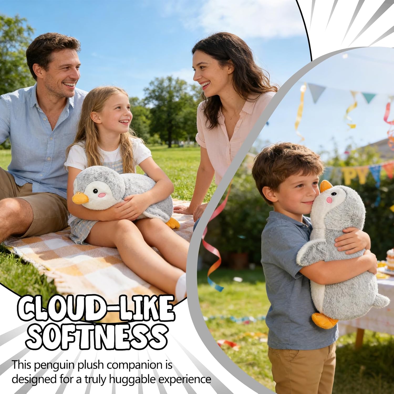 4lbs Weighted Penguin Stuffed Animals, 19 Inch Penguin Stuffed Animals, for Birthday Kids Gift Party Decors Birthday Christmas (Penguin) - Image 6