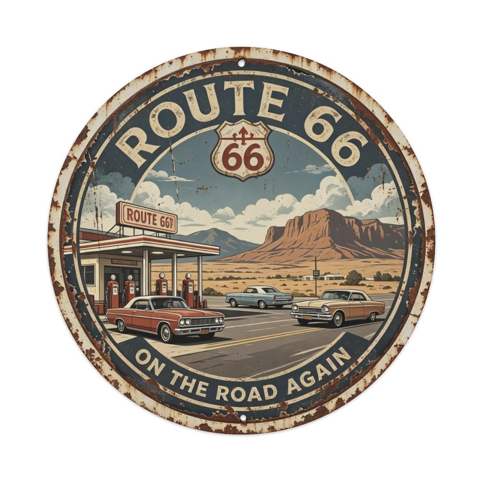 Route 66 Vintage Tin Sign Metal Tin Sign Plaque