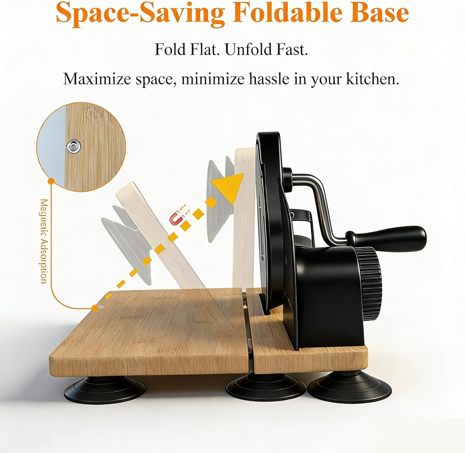 Sourdough Bread Slicer Machine Adjustable Thickness Stainless Steel Blade Bread Sourdough Cutter with 6 Large Suction Cups Foldable Compact Design Non-Slip Base for Homemade Bread Slicing (Black)