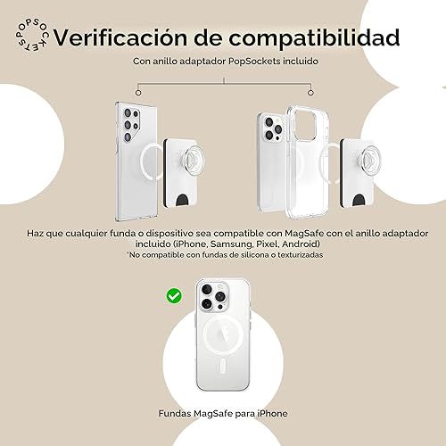 Miniatura 5 de PopSockets Cartera de teléfono con agarre expandible y anillo adaptador para MagSafe, soporte magnético para tarjetas de teléfono, compatible