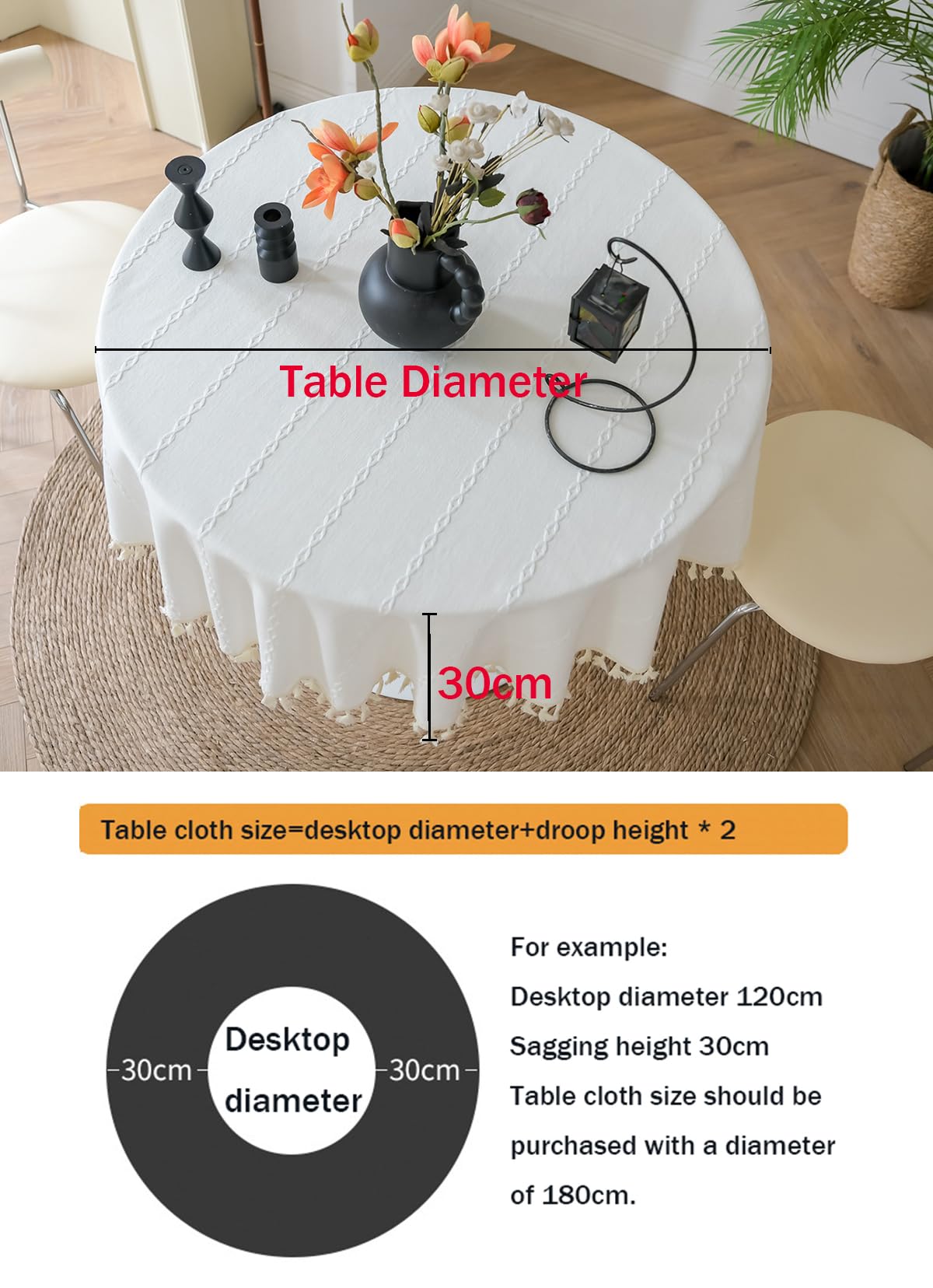 Elegante Macramé Tafelloper Katoen Linnen In Beige - Boho Rustiek Voor Eettafel En Decoratie