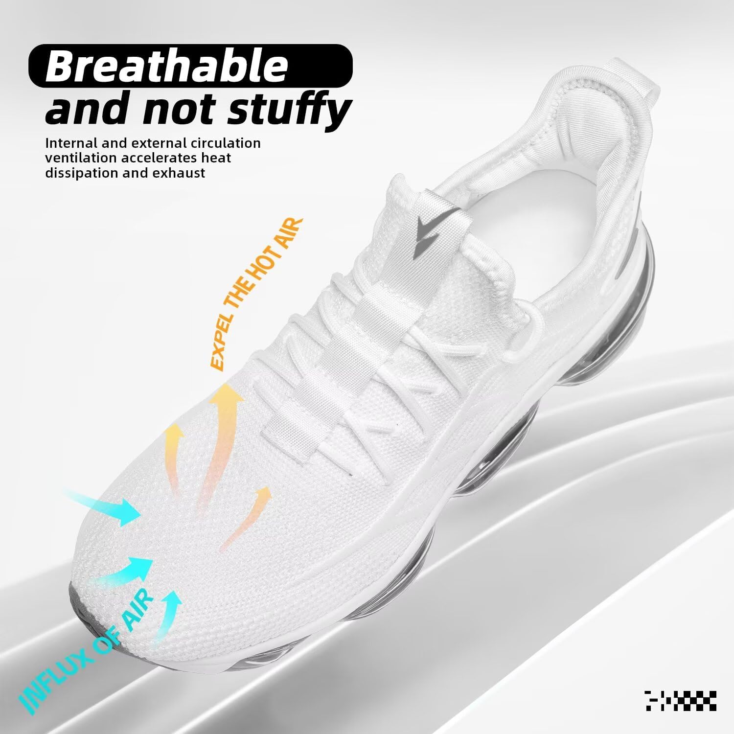 Luogoks Men's Air Cushion Running Shoes Breathable Tennis Basketball Sneakers Non Slip Workout Casual Sport Shoes Gym Training Comfortable Fashion Shoes