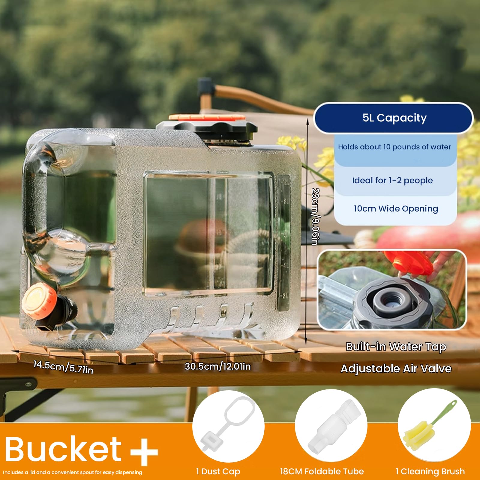 Contenitore D'acqua con Rubinetto e Manico, Resistenti a Perdite, Ideale per Campeggio, in Materiale Plastico di Alta Qualità Alimentare, Senza BPA, Serbatoio di Emergenza per Escursioni Viaggi Picnic