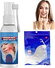 KOAHDE Spray pour Douleur Dentaire,Spray Contre les Maux de Dents,Spray de Soins Bucco-Dentaires à Base de Plantes,Spray de Soulagement de la Douleur Dentaire,Et Fil Dentaire