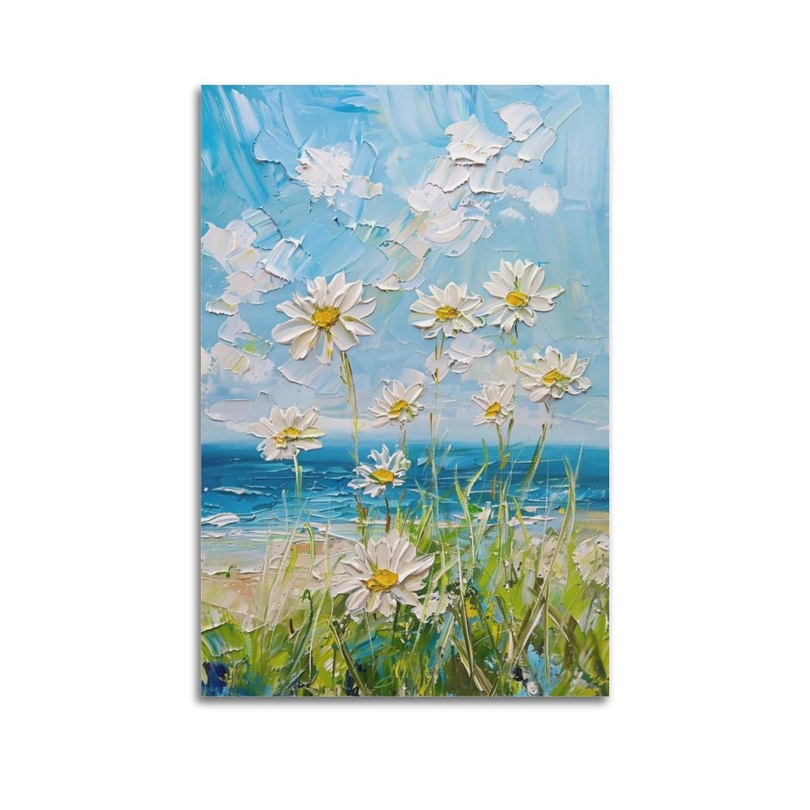 HUERYRYHY Ocean Chamomile Days 03 Poster Wall Art Canvas Vintage Aesthetic Painting Decor for Rooms 24x36inch Unframe-style