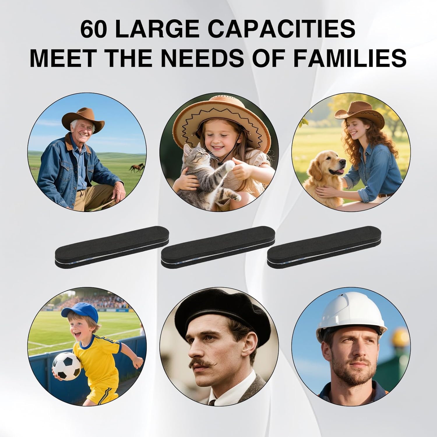 60 Pcs Hat Size Reducer, Hat Sizer Reducer Insert, Foam Reducing Tape Spacer for Hats(Black)