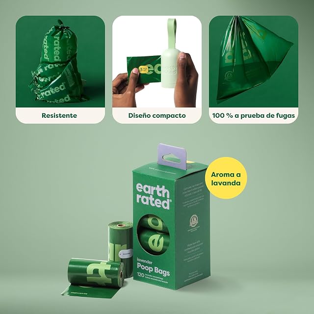 Foto 2 de 7 de Earth Rated - Recambio de bolsas Earth Rated para perros 8 rollos lavanda
