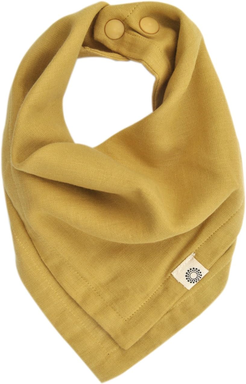 Kishu Baby Indi - Premium GOTS Certified Organic Bandana Scarf Bib, Dual Layer, 4-Way Reversible Muslin Baby Bandana Bibs for Boys or Girls