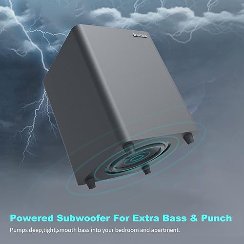 Miniatura 2 de BESTISAN Subwoofer de 6.5 pulgadas, subwoofer de audio doméstico alimentado con graves profundos en diseño compacto, para estudio y cine en casa,